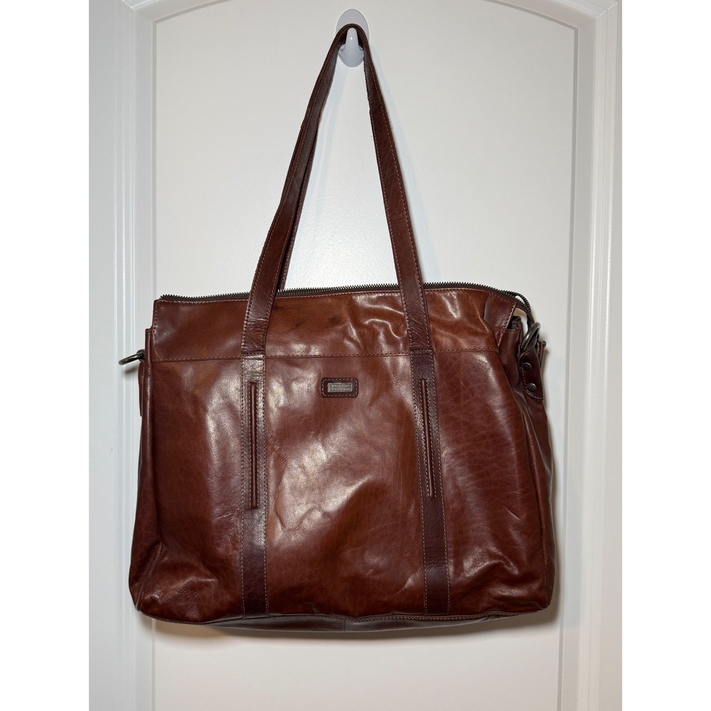 Spikes & Sparrow Brown Leather Laptop Tote Bag Work Briefcase Shoulder Bag